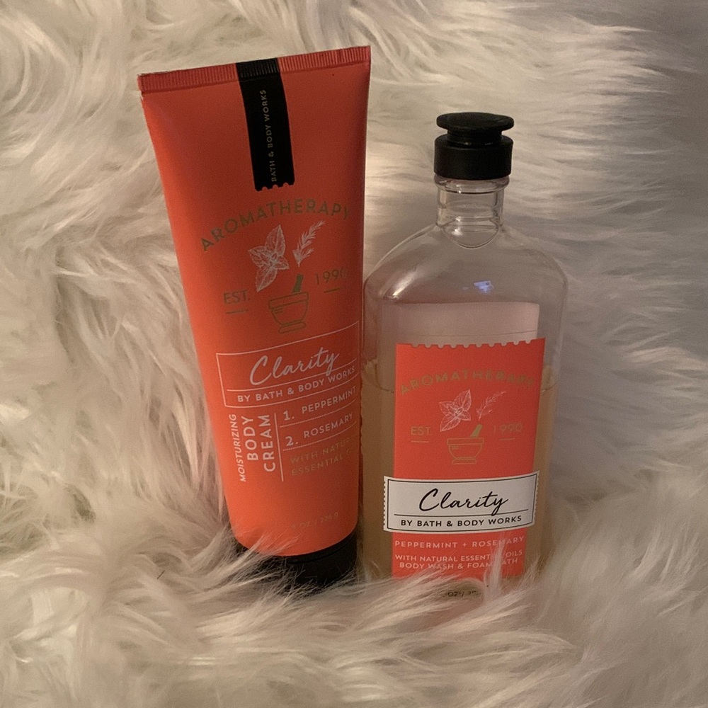 Bath & Body Works Aromatherapy Clarity Body Wash and Body Cream